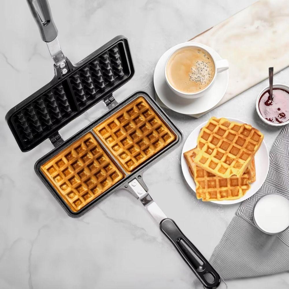 Cast Aluminum Waffle Baking Pan Rectangle Waffle Maker Machine Easy Clean Waffle Mold Pan  Baking