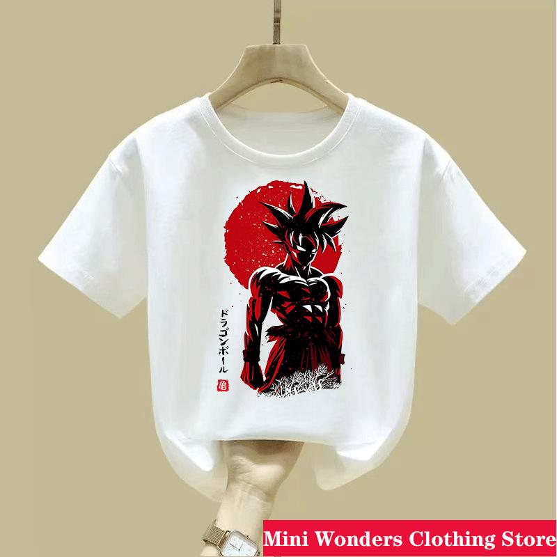 2026 Dragonball Summer Tshirt Cartoon Casual 314 Years Boys Goku Shortsleeved Girls Tshirt Kids Teen Clothes Girls Clothes