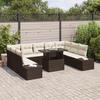 VidaXL Ensemble de canapé de jardin en 10 pièces avec coussins marron en poly rotin 3357981