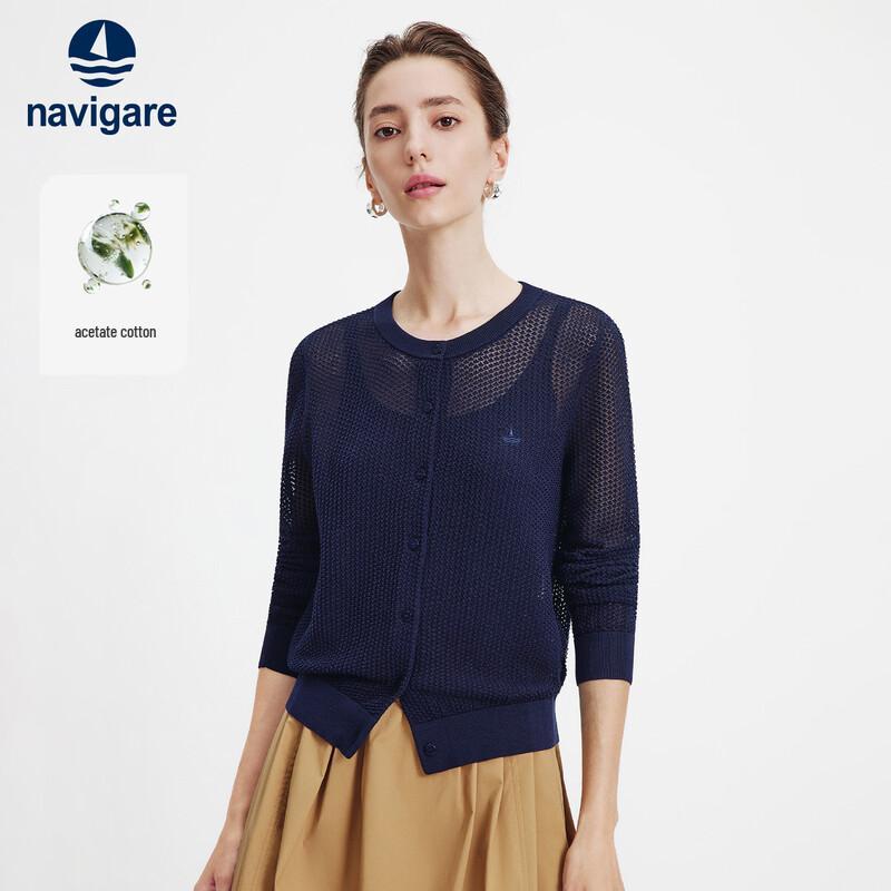 Navigare Women s Lightweight Hollow-Out Knit Cardigan S