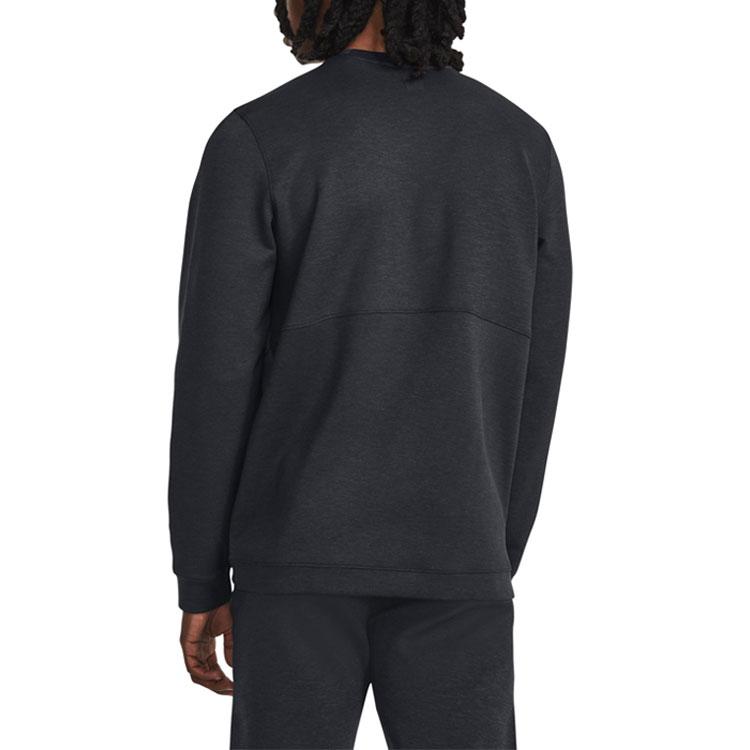 Under Armour Solid Color Simple Casual Crew Neck Long Sleeve Sweatshirt Men Sweatshirt Black 1379667-001