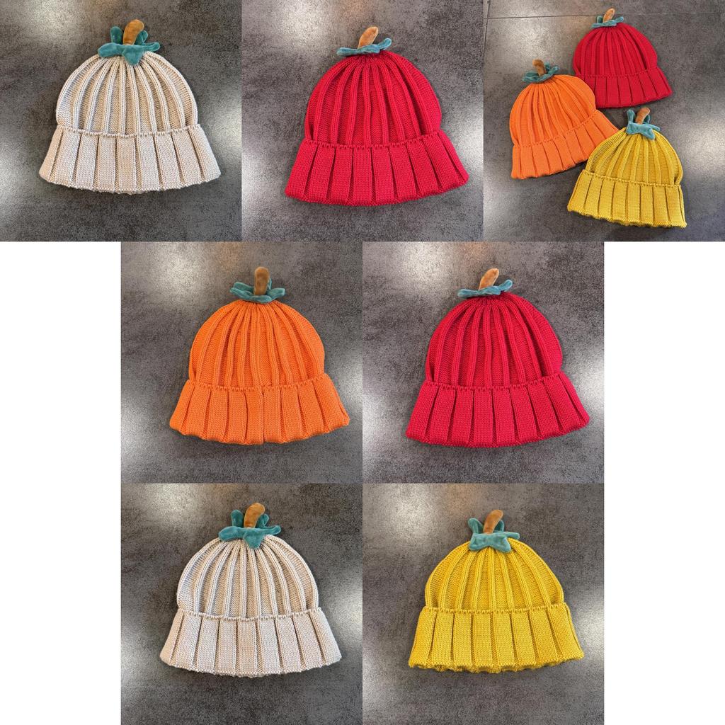 Warm Pumpkin Themed Knit Hat With Heathered Yarn And Chic Style For Women