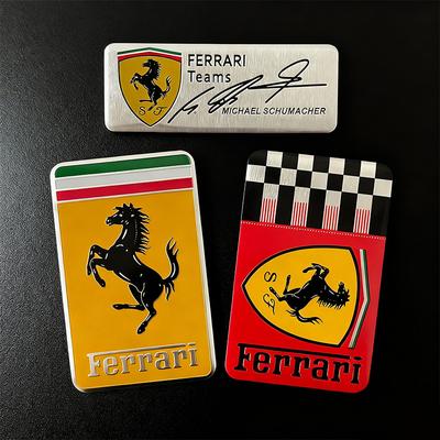 3D hliníková slitina Auto emblém Samolepky Znak Úprava Decal pro Ferrari F430 Stradale 458 488 599 612 FF F12 Auto doplňky JQ2