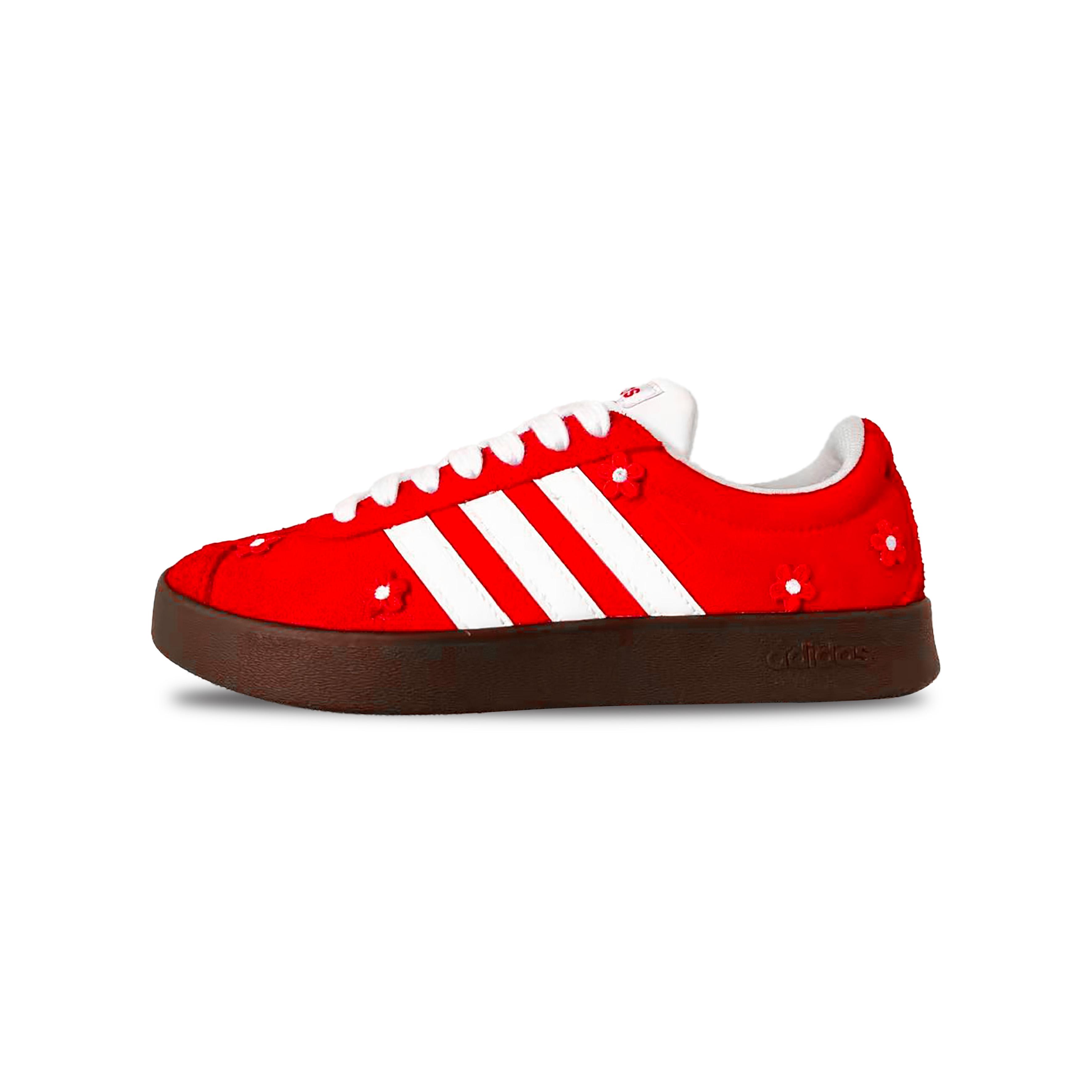 

Adidas VL COURT 2.0 YIMING Manufacturing, Red Velvet Affairs Balance Low top Skateboard Shoes Unisex Red White HQ1802(Team653-) 40