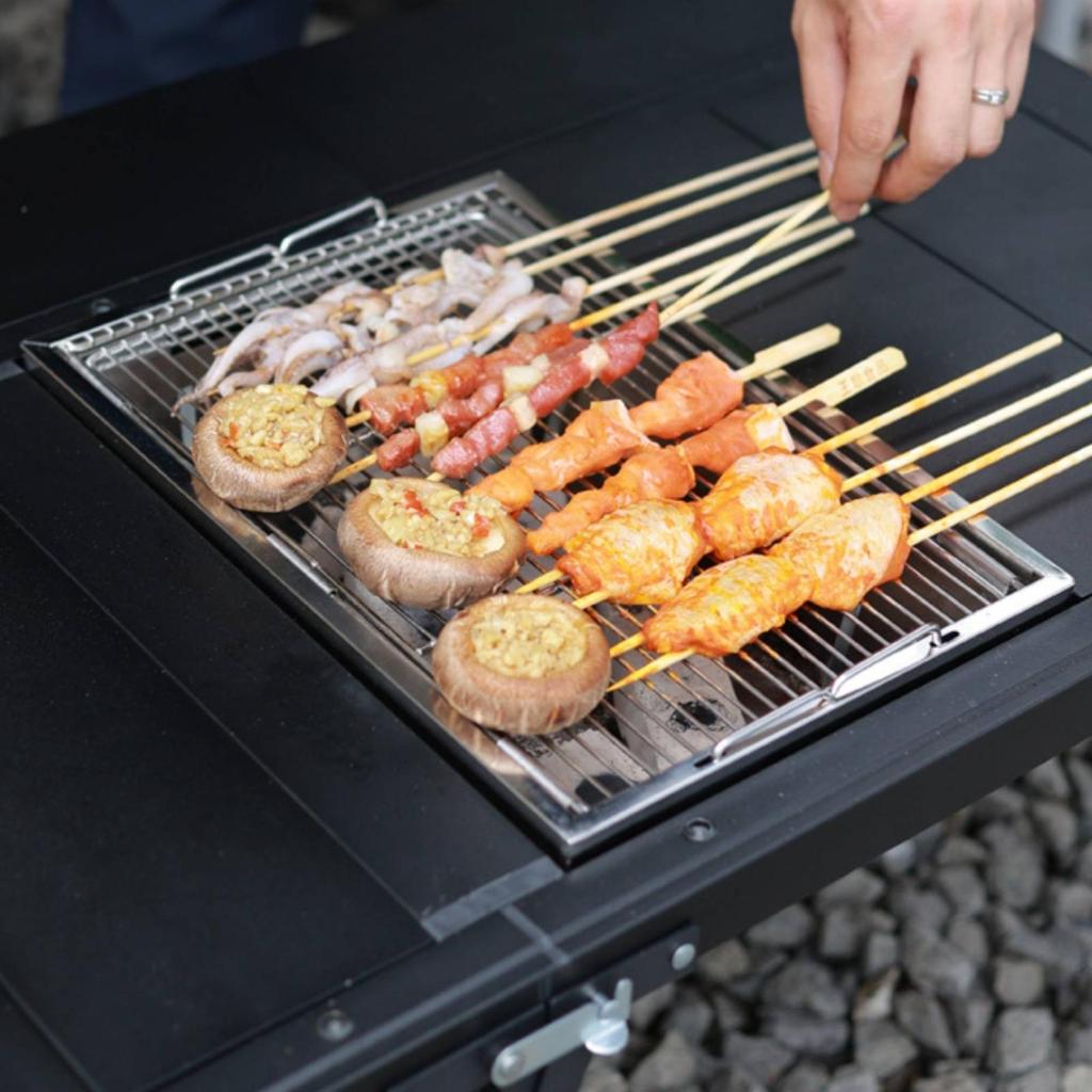 Folding Coal Grill Compact Stainless Steel Easy To Set Up for Outdoor Meal