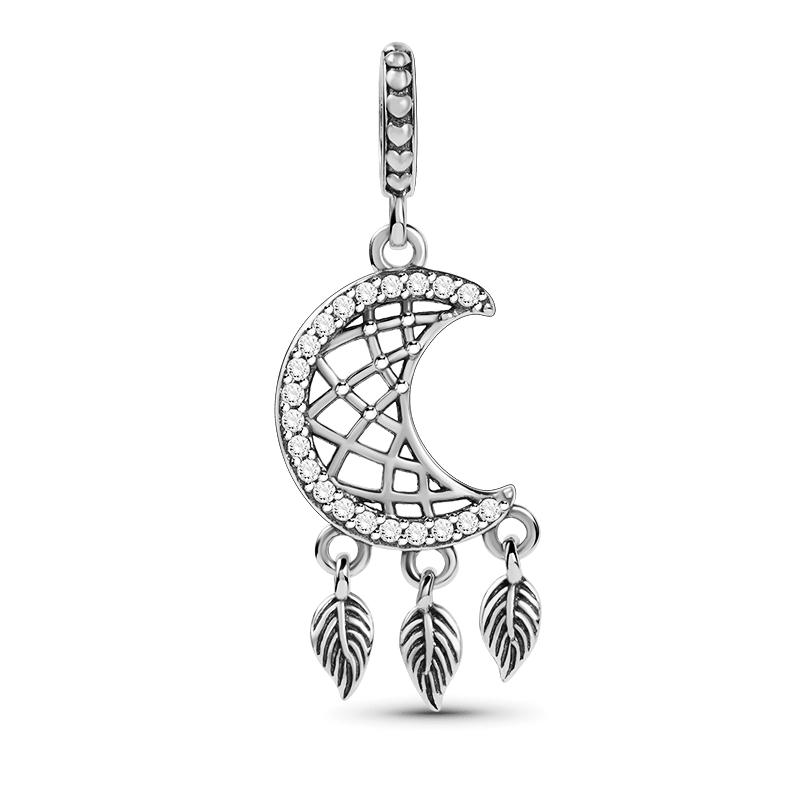 New copper Dreamcatcher Feather Charm Of Bracelets Beaded Compatible With Authentic Bracelets Accessories Do It Yourself Ladies Jewellery