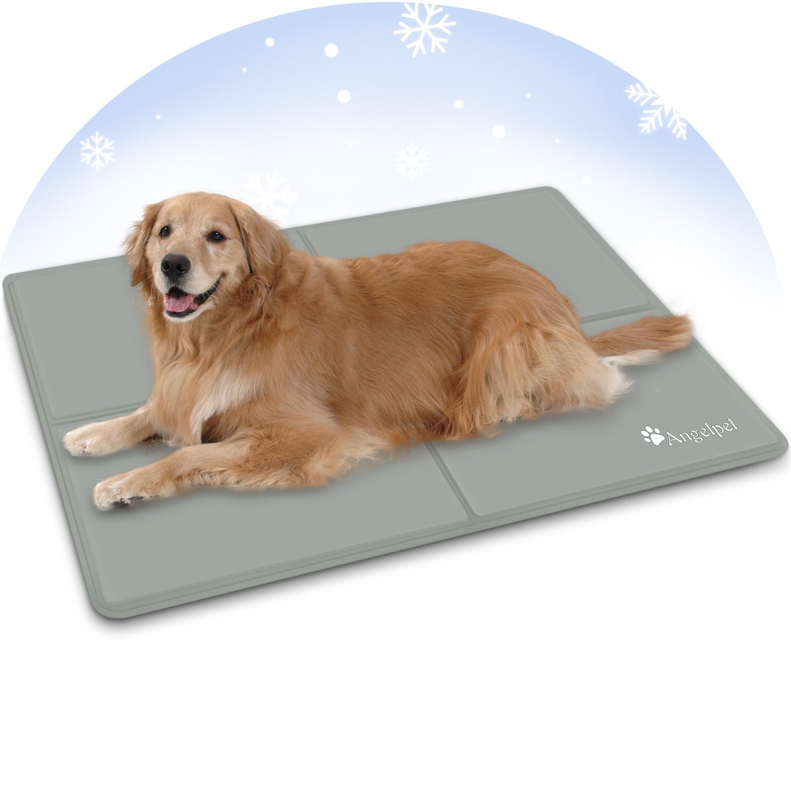 

Охлаждающий коврик для домашних животных Angelpet для собак и лета, охлаждающий гель от теплового удара, охлаждающая простыня для домашних животных и подходит для средних и крупных собак, кошек, использование, серый