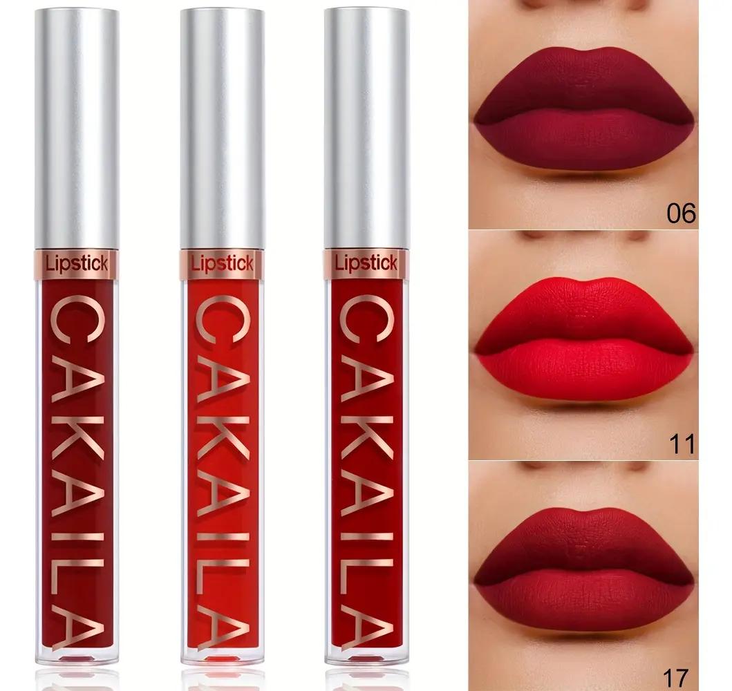 Cakaila 3 Pieces Waterproof Matte Lip Gloss.