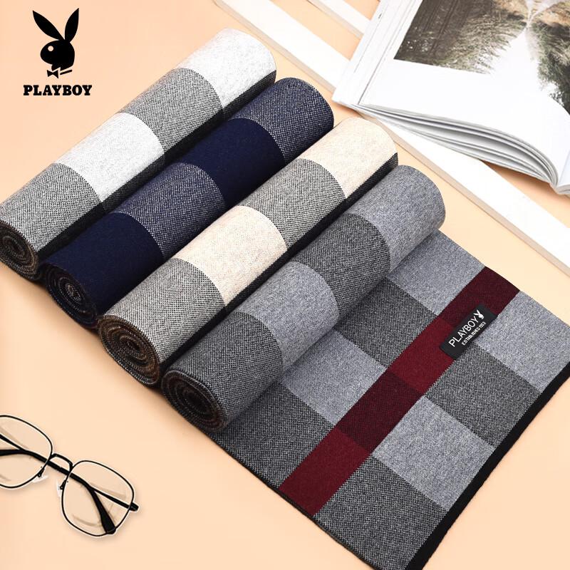PLAYBOY Men's Autumn Winter Warm Wool Blend Scarf