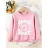 Unisex Kids Crewneck Sweatshirt, White Drip Smile Letter Funny Face Print Pullover, Boys Girls Streetwear Sweatshirt For Kids Over 4 Years Old