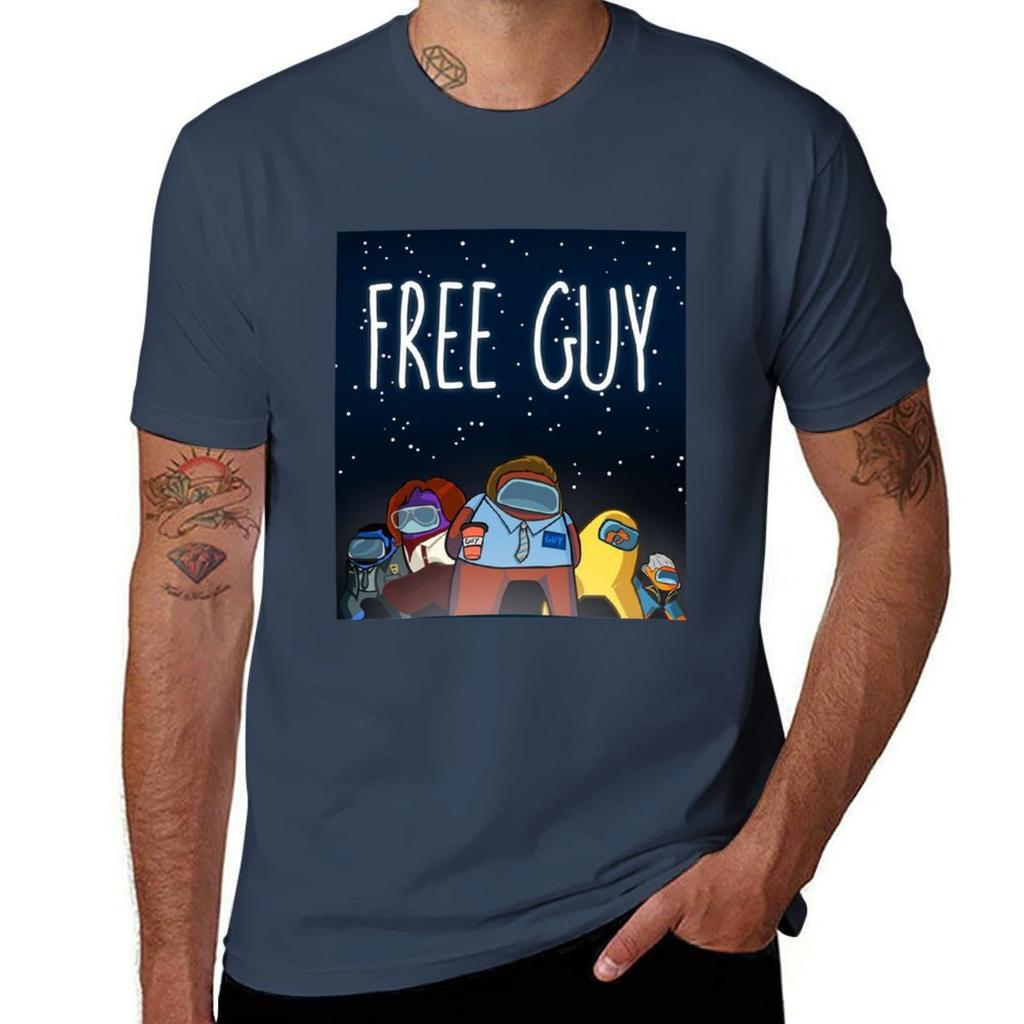 Free Guy Tshirt Plus Size Simple Casual Top