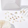 Brass Stud Earring Findings, with Stainless Steel Pin and Brass Ear Nuts, Golden, 100pcs/box