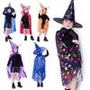 Children's Witch Cosplay Halloween Cape & Hat Set