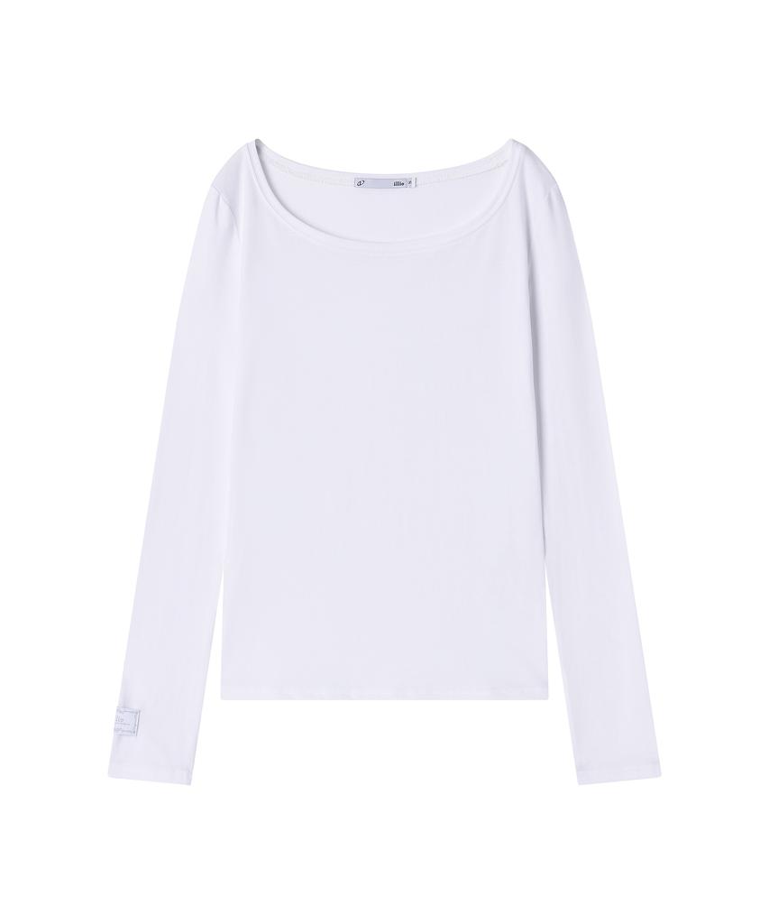 ILLIO White My One Scoop Neck Longsleeve