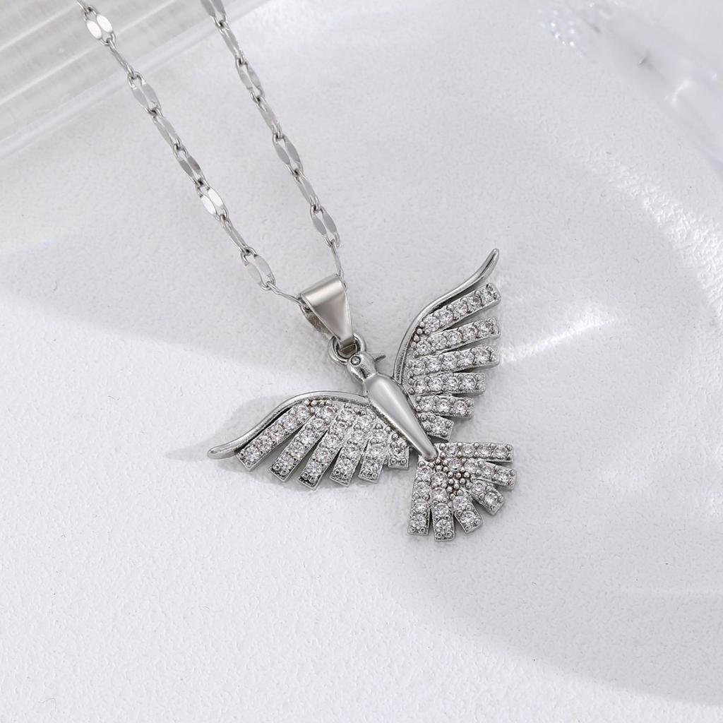 Phoenixflügel leichter Luxus Bankett Hochzeitskette weiblich Internet-Berühmtheit wildes Schlüsselbeinkettchen Kupfer eingelegter Zirkon wilder Adler Anhänger