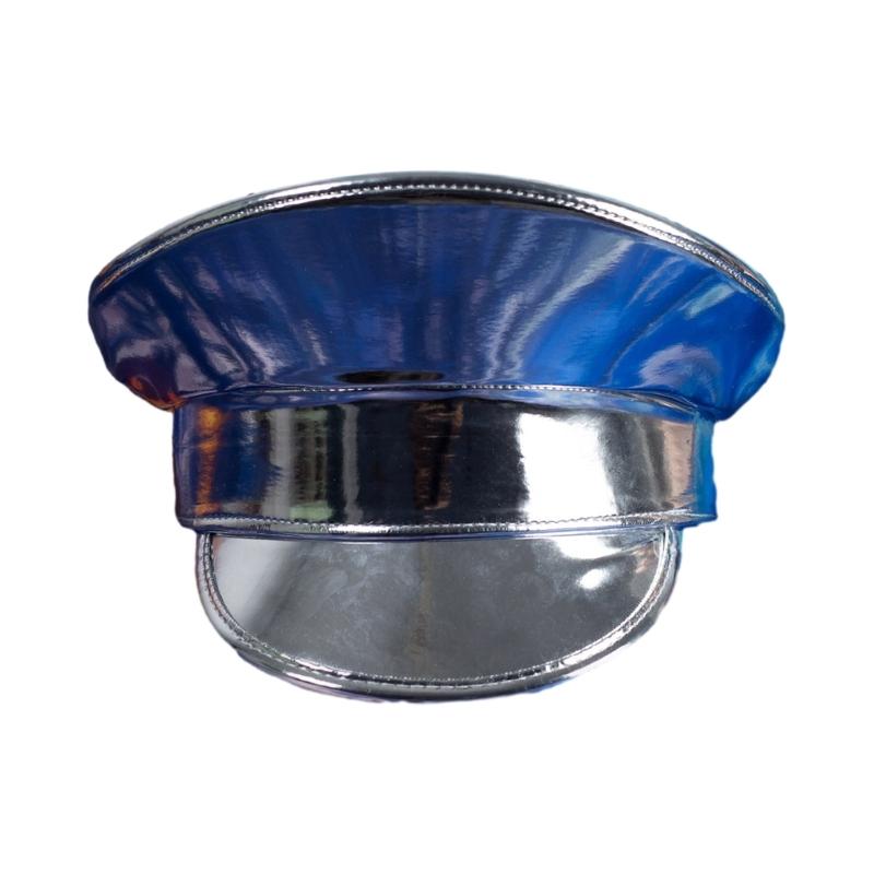 

Teens Silver Color Military Hat Outdoor Carnival Sailor Hat Military Hat for Women Outside Sunproof Hair Accessories 1 срібний