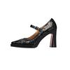 Krazing Pot Suede Sheepskin Square Toe High Heels Summer Solid Color Shoes Big Size 41 Buckle Women Modern Pumps