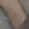 Sterling Thin Chain Bracelet With 14K Gold Plated CZ Stone Geometric Rhombus Design Daily Wear Layering