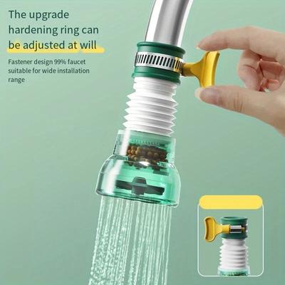 1-Pack PVC Faucet Water Filter with 360-Degree Rotatable Head, Kitchen Sink Aerator, Supercharged Tap Water Purifier for Home Use