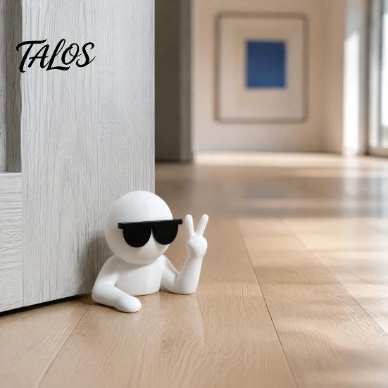 Cute Desktop Ornament Villain Doorstop with Cool And V-sign Gesture, 3D Printed Funny Doorstop, Door Wedge Decorative Stopper for Bedroom Office