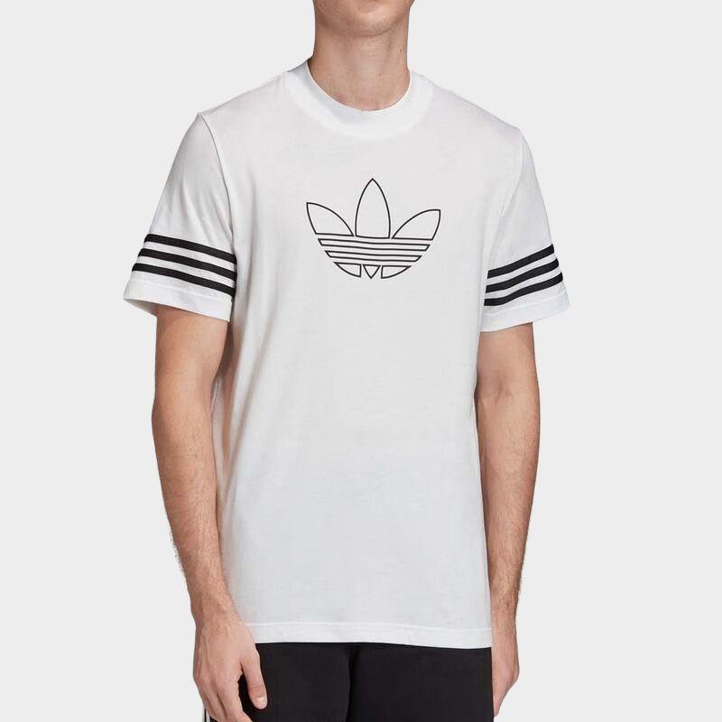 Adidas Originals Outline Trefoil Logo Kortarmet T-skjorte Herre Topper Hvit FM3894