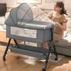 Convertible Baby Cot & Cradle: Portable, Folding, Multifunctional Newborn Bedside Sleeper.