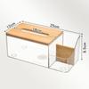 2 in1 Paper Towel Box Compartment Grid Transparent Tissue Box Multifunctional Large Capacity Napkin Organizer Table Decoration