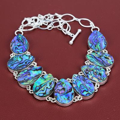 Abalone Shell Necklace 925 Sterling Silver Necklace Handmade Jewelry Adjustable Chain Necklace Abalone Shell Gemstone Jewelry Gifts for Mom