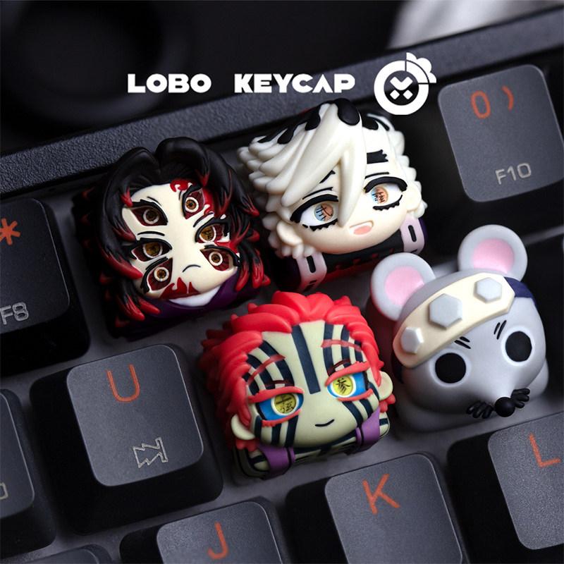 Cartoon Demon Slayer: Kimetsu No Yaiba Kokushibo Douma Akaza Karakter Serie Toetsenbord Hars Materiaal Keycap Esc Randapparatuur Cadeaus