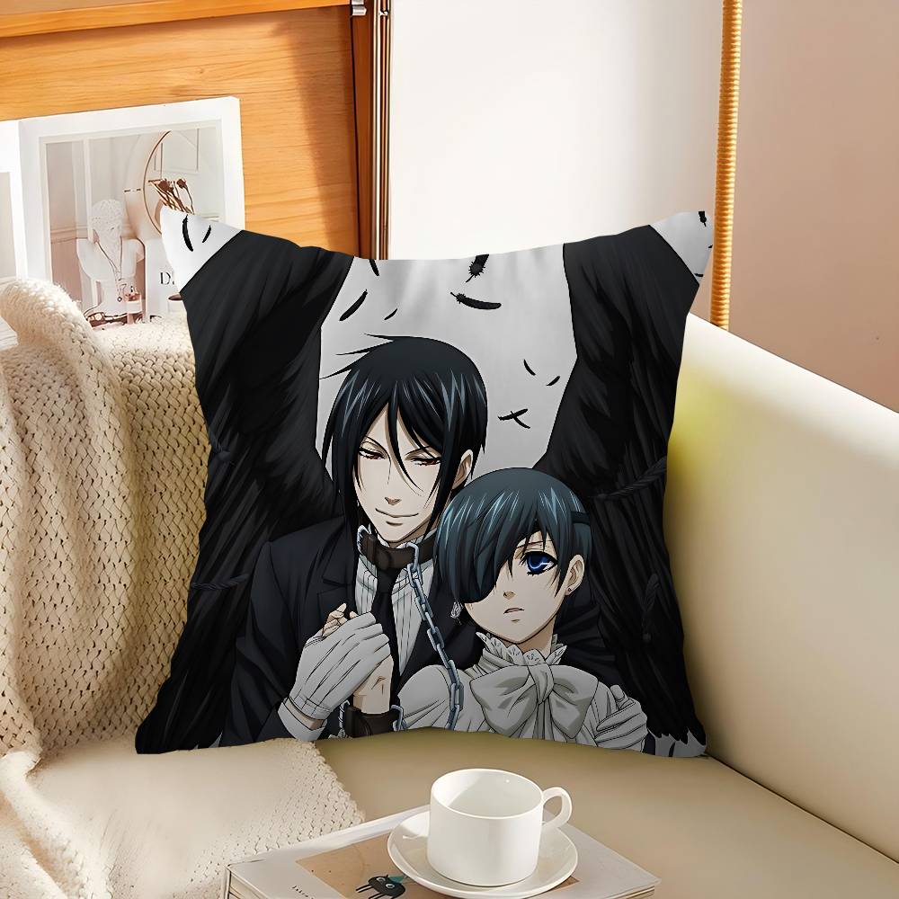 

B-Black Butler Pillow Cover For Bedroom Room And Living Room Sofa Decorative Cushion Cover 12x12Inch