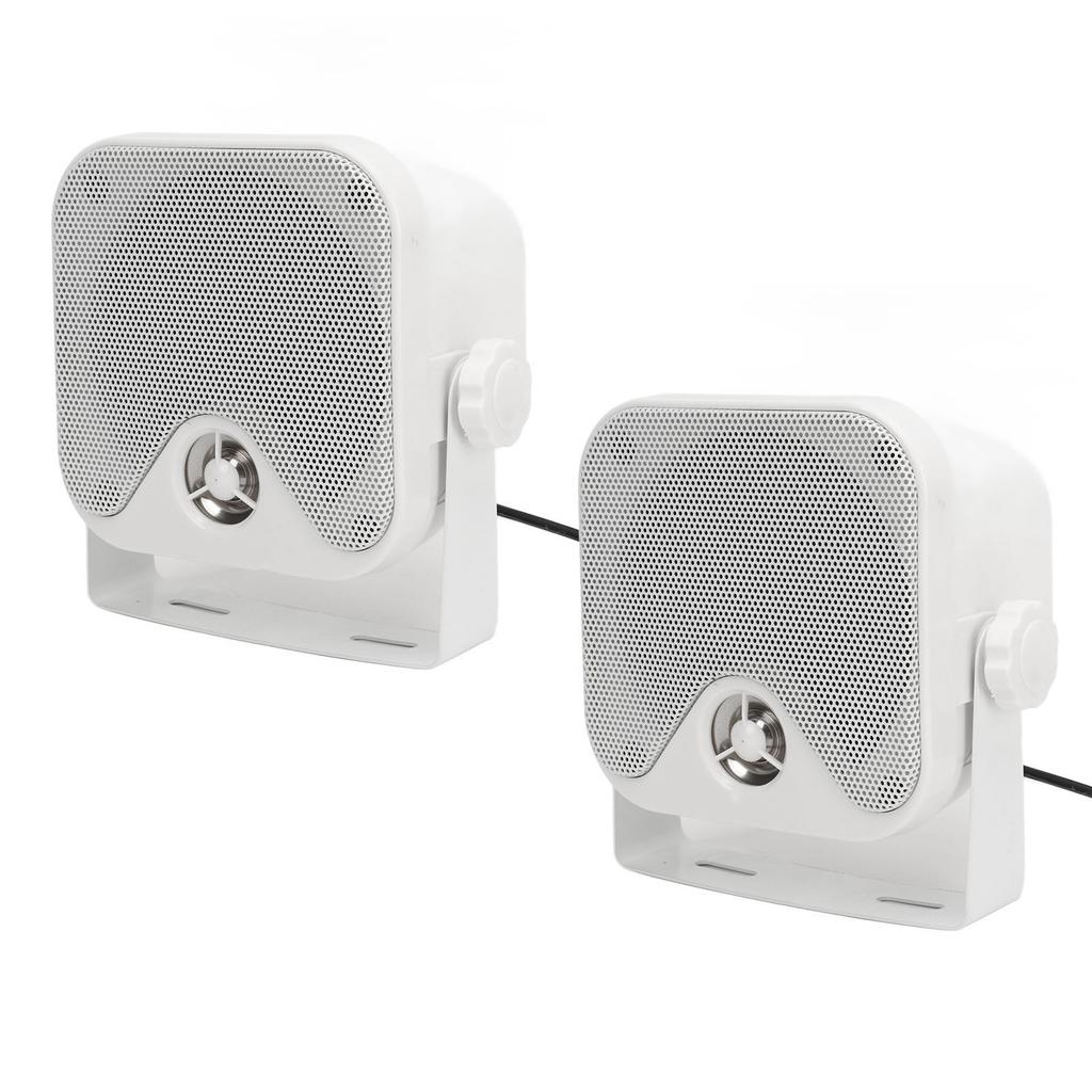1 Pair 4in Marine Box Speakers 100W Heavy Duty Waterproof Outdoor Sound System for ATV UTV Tractor Truck