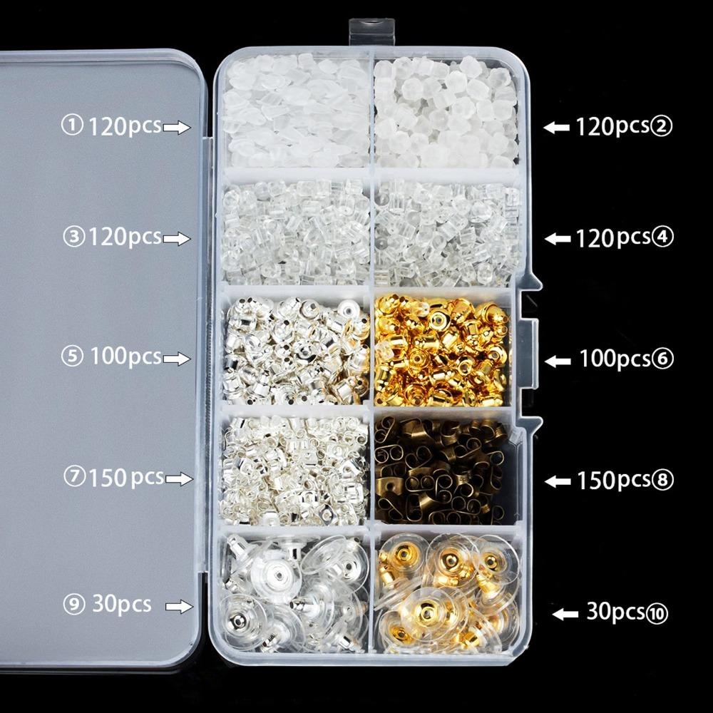 1040PCS Lightweight Silicone Earring Backs Metal Earring Backs Replacements  Droopy Studs
