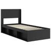 Bed Frame with Storage Space and Headboard Black 90 X 200 Cm