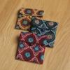 Small Vintage Bag Printed Cotton Bag Walnut Buddha Bead Storage Bag Jewelry Flip Buckle Small Things Organizer 2025 New