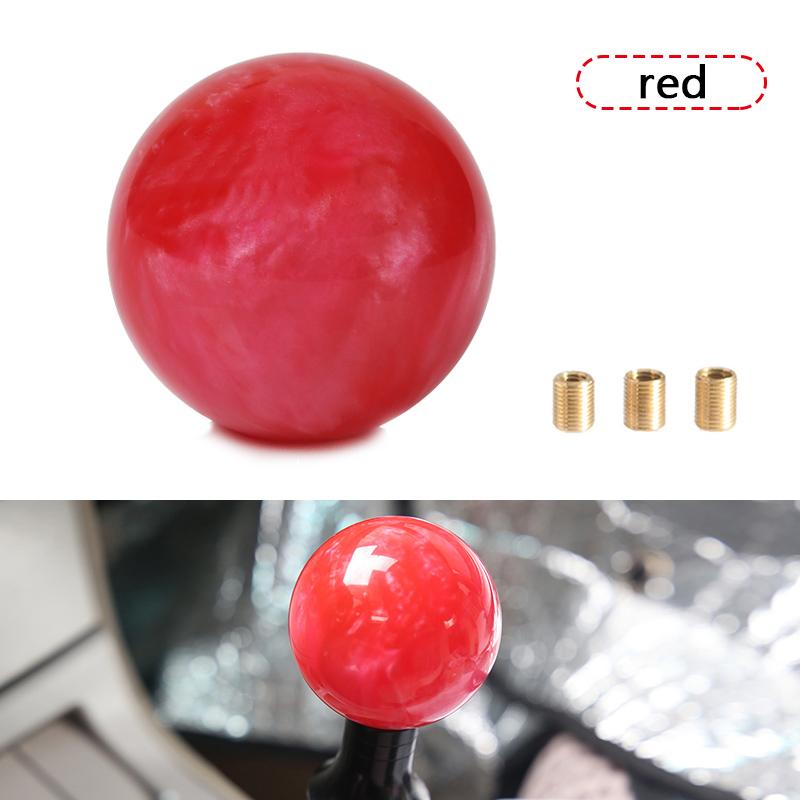 NEW Racing Marble Style Round Ball Gear Shift Knob With 3 Adapters For Most Cars Interior Accessories