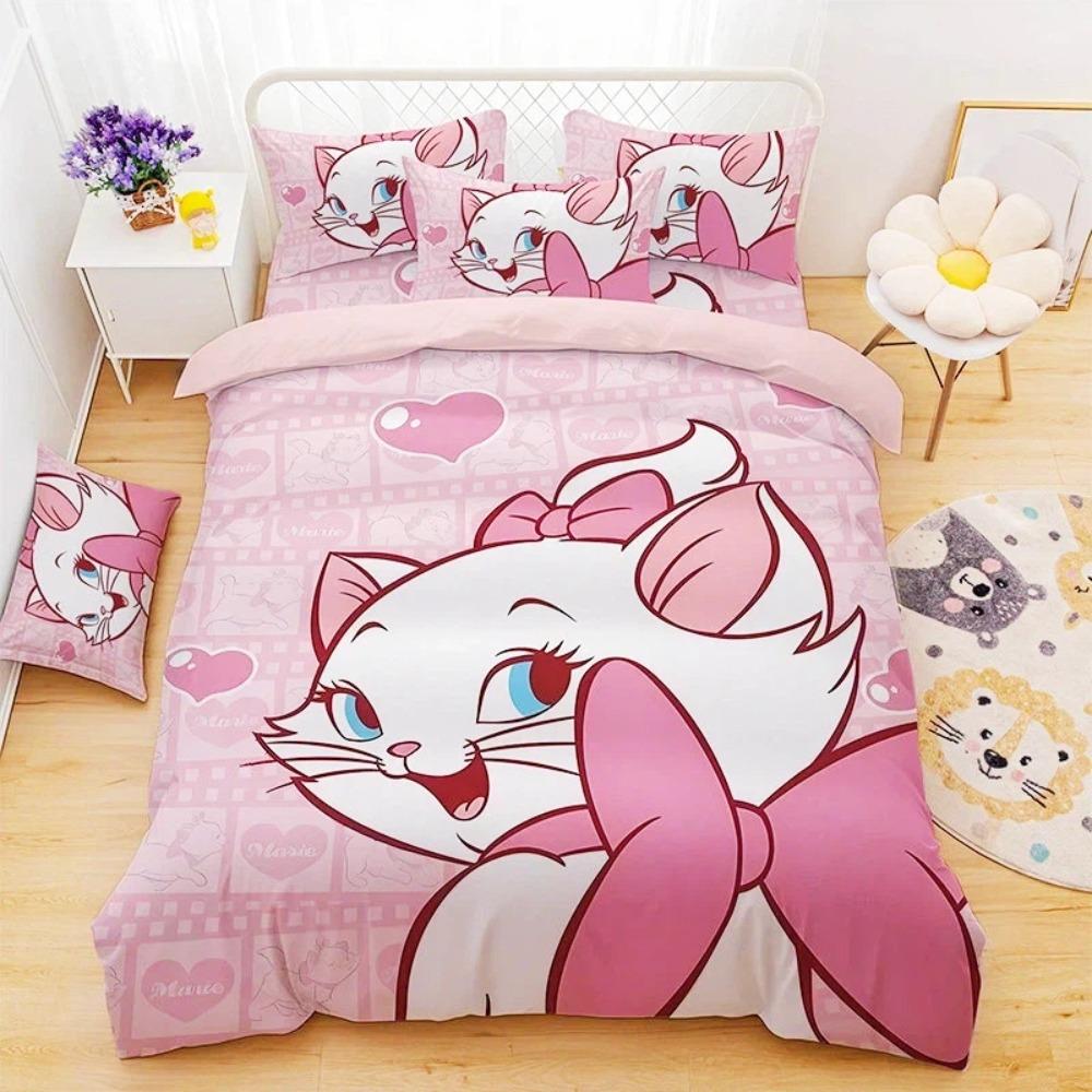 Cartoon Cat Duvet Cover pillowcase Bedding Bedroom Decoration Children Gift adult Single Double bed Large SizeZip Duvet Cover