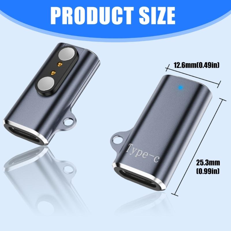 High Efficiency Magnetic Charging Adapter Type C to 2Pin 2.8mm Spacing Connector for Bone Conduction Earphones