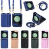 Elmas dokulu cüzdan, telefon kartı kılıfı ve Galaxy Z flip6 flip 5 flip 5 flip 4 flip 3 için kart yuvalı iş deri kılıf.
