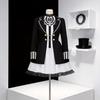 Cosplay Costume With Striped Collar And Gloves For Halloween Parties