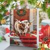 2025 Christmas Advent Calendar 24 Days Countdown 2D Acrylic Highland Cow Pendant Ornament for Car Home Window Decor Xmas Gift
