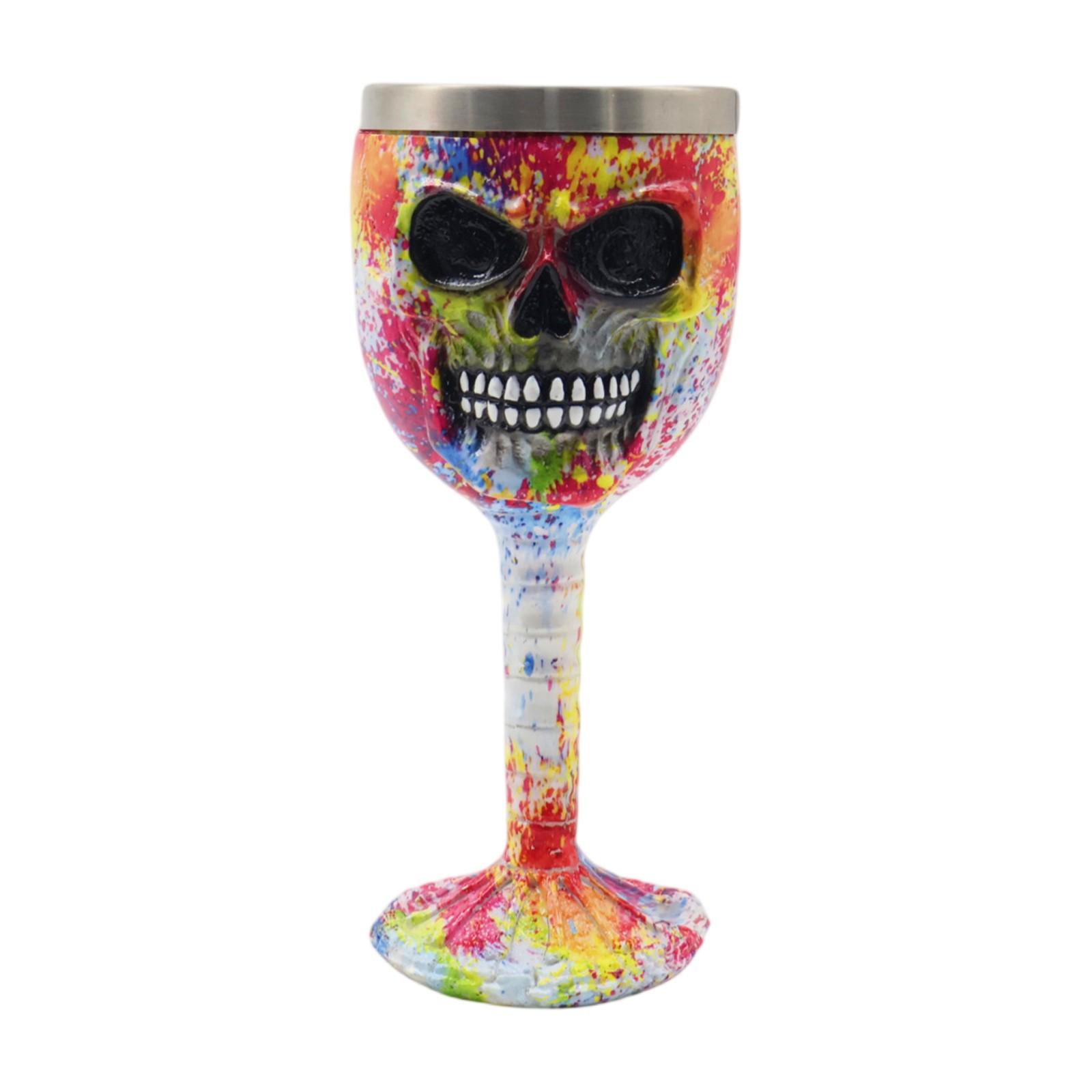 

Креативная и персонализированная кружка из смолы в виде черепов из нержавеющей стали на высокой ножке One Size