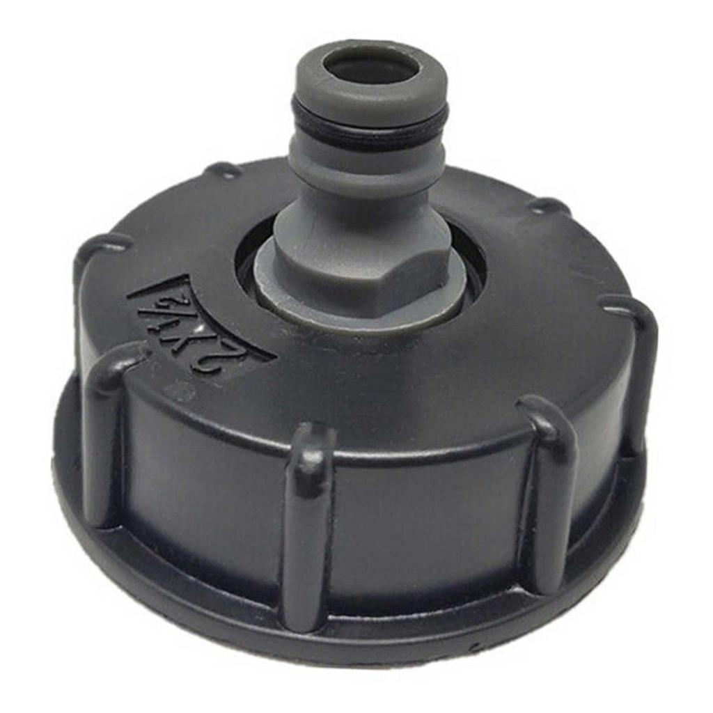 IBC Adapter, 2 Inch Coarse Thread Plastic Connector with Valve for Fine Control, Standard Fit for IBC Water Container