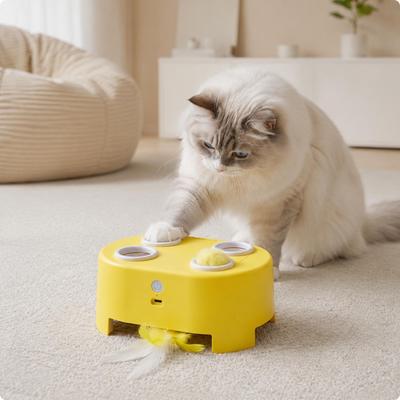 Whack-a-Critter Cat Toy Rechargeable Feather Teaser USB Charging for Kittens