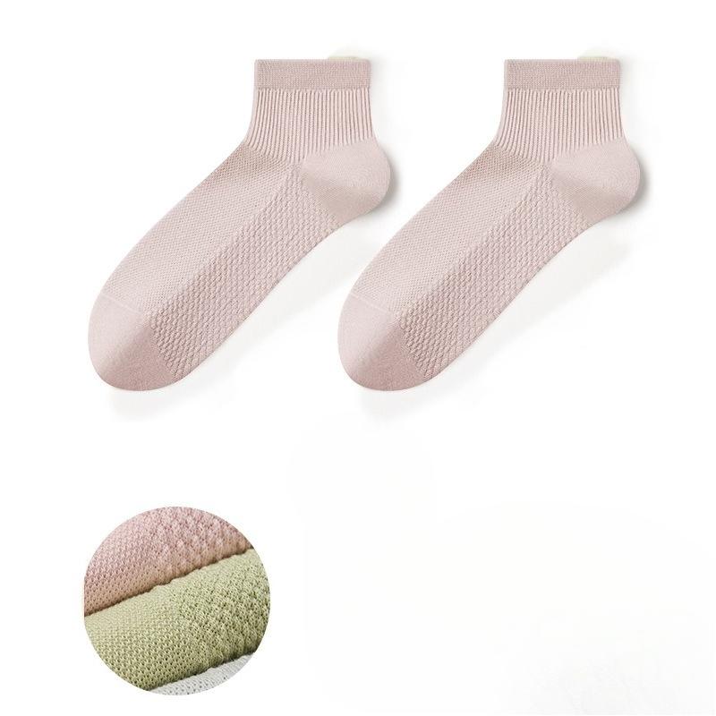 Pure Cotton Women's Summer Thin Antibacterial Breathable Pure White Boneless Socks Camellia Essential Oil Deodorizing Short Socks