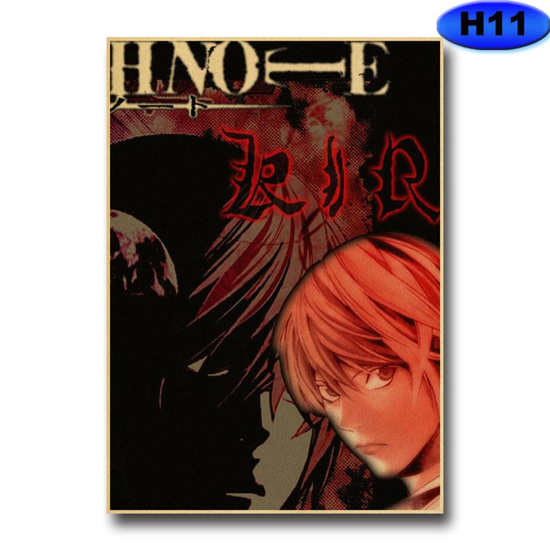 Classic Anime Death Note Poster Mural Retro Kraft Paper Prints Wall Sticker Bar Room Decoration Painting Home Decor Picture
