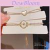 Light Luxury Geometric Oval Charm Bracelet With Zircon And Mother Of Pearl For Women