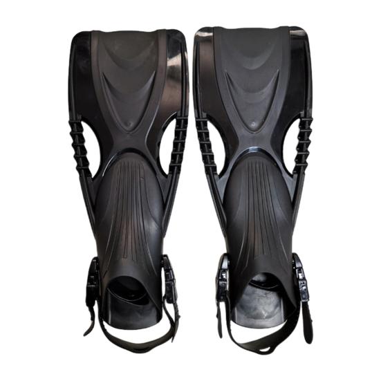 1 para płetw do pływania dla dorosłych mężczyzn i kobiet do nurkowania z rurką płetwy do pływania regulowane klamry otwarta pięta rozmiar podróżny elastyczne krótkie płetwy do pływania