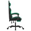 Gaming Chair with Footrest Black and Green PU Leather