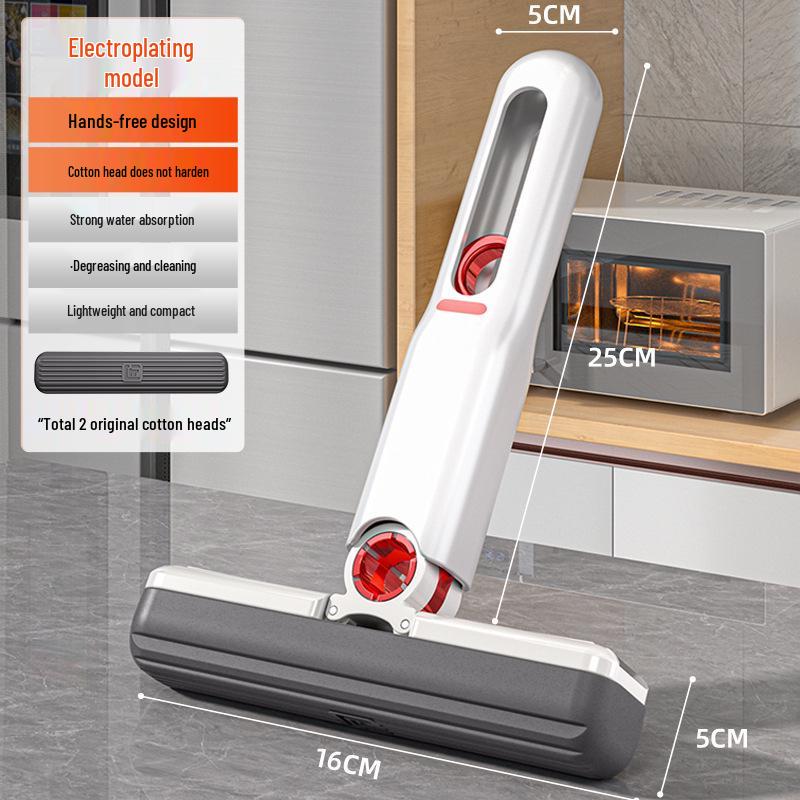 Compact Hands-Free Multi-Purpose Sponge Mop for Absorbent Cleaning: Perfect for Desktops, Kitchens, Bathrooms, and Glass.