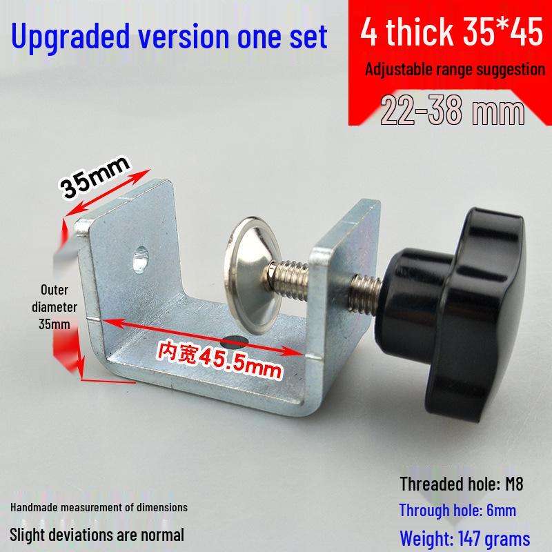 Square Tube Clamp U-Angle Clip with Hole Connector for Mounting